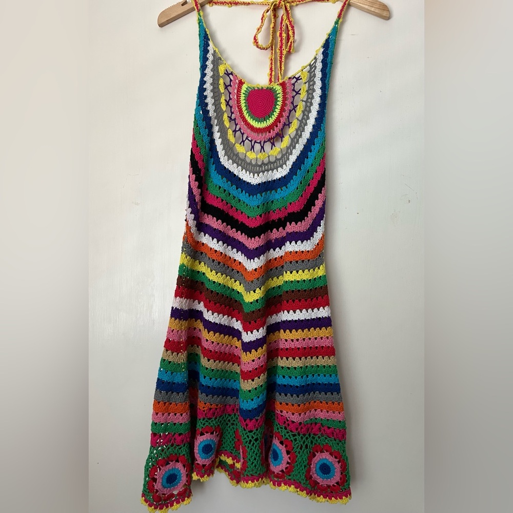 Vintage Crochet Halter Dress